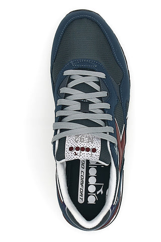 Blaue Sneaker mit burgunderroten Details und DD Comfort Diadora N.92 Technologie