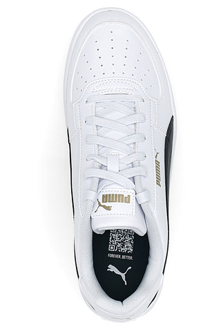 Sneakers bianche con dettagli neri e logo dorato Puma Caven 2