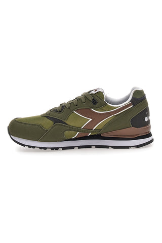 Sneakers verde militare inserti a contrasto Diadora N.92