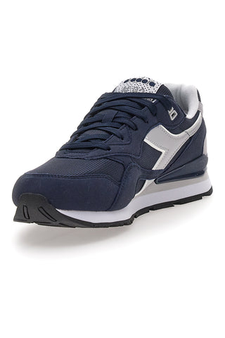 Sneakers blu con inserti grigi in tessuto tecnico Diadora N.92