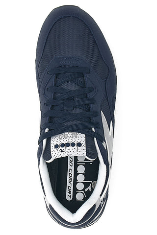 Sneakers blu con inserti grigi in tessuto tecnico Diadora N.92
