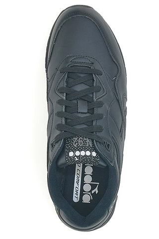 Diadora N 92 L schwarze Sneaker mit glattem Obermaterial