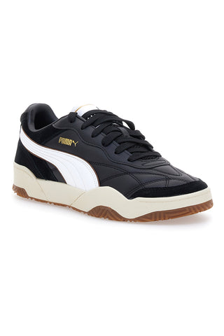 Schwarze und weiße Sneaker mit braunen Sohlen, Puma Tifosi SD