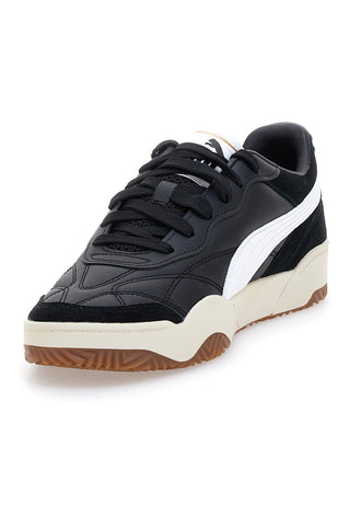 Schwarze und weiße Sneaker mit braunen Sohlen, Puma Tifosi SD