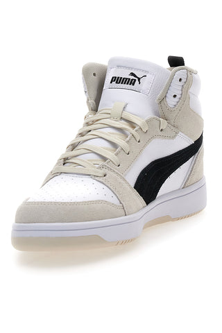 Sneakers bianche e beige mid-cut inserti a contrasto Puma Rebound V6 SD