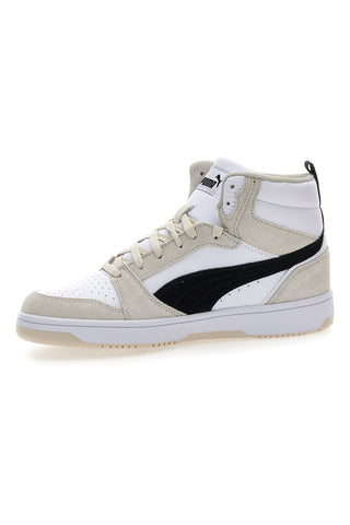 Sneakers bianche e beige mid-cut inserti a contrasto Puma Rebound V6 SD