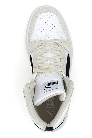 Sneakers bianche e beige mid-cut inserti a contrasto Puma Rebound V6 SD