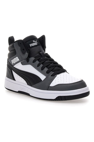 Sneakers nere e bianche mid-cut inserti a contrasto Puma Rebound V6