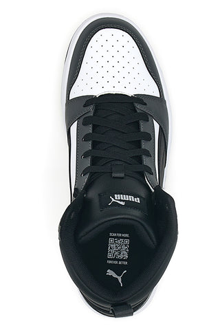 Sneakers nere e bianche mid-cut inserti a contrasto Puma Rebound V6