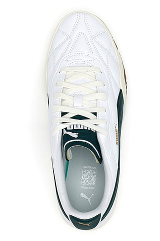 Sneakers bianche dettagli verde scuro suola marrone Puma Tifosi