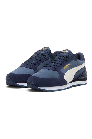 Sneakers blu inserti in pelle a contrasto Puma ST Runner V4 SD