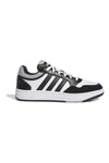 Weiße und schwarze Sneakers mit kontrastierenden Details Adidas Hoops 3.0