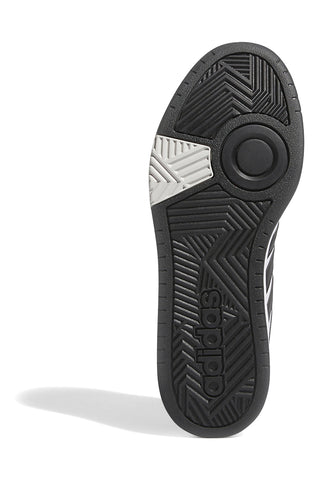 Weiße und schwarze Sneakers mit kontrastierenden Details Adidas Hoops 3.0