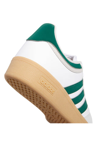 Weiße Adidas Hoops 4.0 Sneaker mit grünen Details und Gummisohle