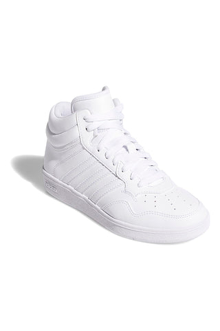 Weiße Mid-Sneakers mit sauberem Design Adidas Hoops 4.0 Mid J