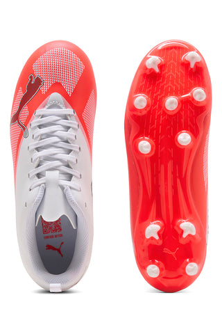 Scarpe da Calcio Bianche e Rosse Puma Ultra 7 Play Fg/Ag Jr