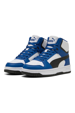 Blaue und weiße Puma Rebound Slam Mid Jr Sneaker