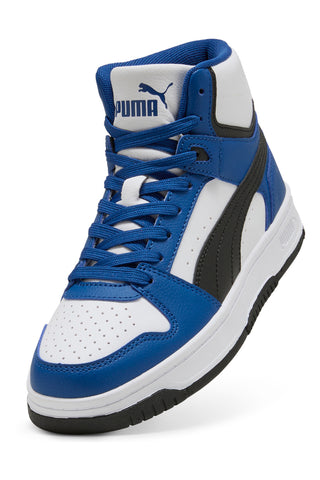 Blaue und weiße Puma Rebound Slam Mid Jr Sneaker