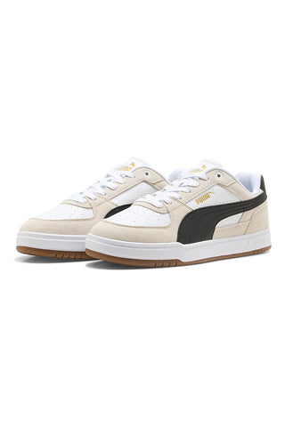 Weiße und beige Sneaker mit schwarzen Details: Puma Caven III OG