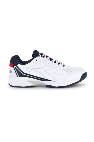 Weiße Tennisschuhe mit blauen Details: Diadora Volee 7