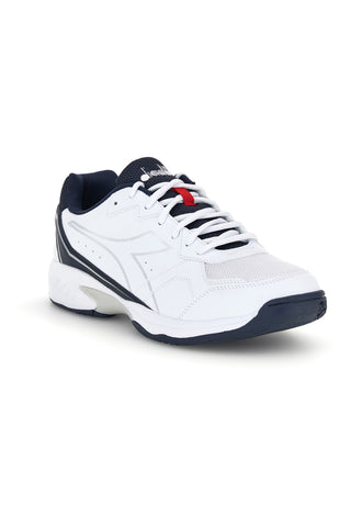 Weiße Tennisschuhe mit blauen Details: Diadora Volee 7