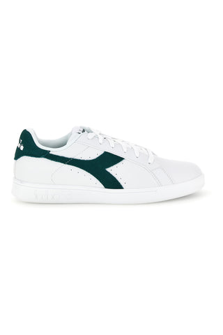 Weiße Sneaker mit grünen Einsätzen von Diadora Wing