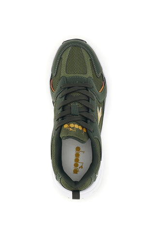 Sneakers Verdi con Dettagli Arancioni Diadora Alley Gs