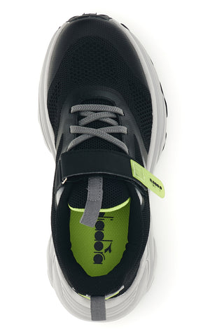 Sneakers Nere con Dettagli Verde Fluo Diadora Snipe 4 Jr