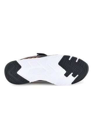 Sneakers nere con inserti arancioni e chiusura a strappo Diadora Falcon 6 SL JR V
