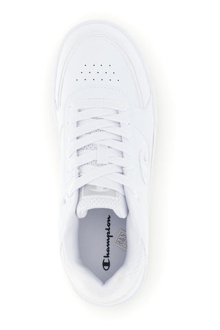 Weiße Sneaker im Basketball-Stil mit farblich abgestimmtem Logo Champion RD18 Heritage Low