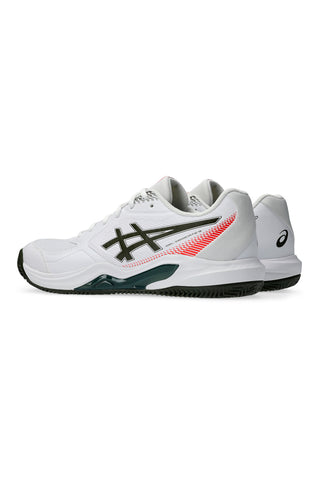 Weiße Tennisschuhe mit schwarzem Asics-Logo: Gel-Dedicate 9 Clay