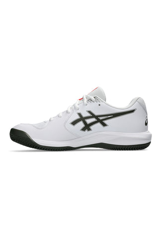 Weiße Tennisschuhe mit schwarzem Asics-Logo: Gel-Dedicate 9 Clay