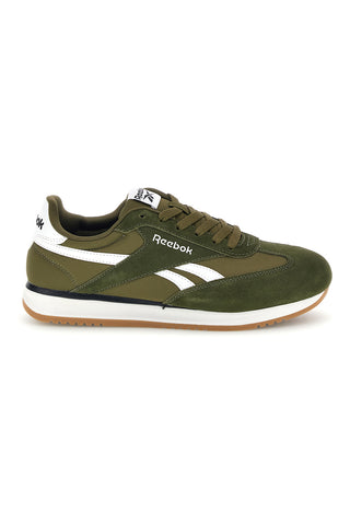 Sneakers verdi con bande laterali bianche e suola bicolore Reebok World 70