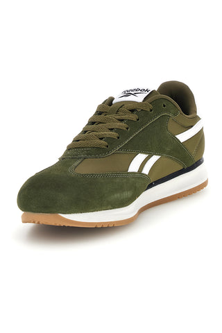 Sneakers verdi con bande laterali bianche e suola bicolore Reebok World 70