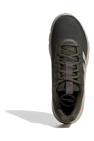 Sneakers verde oliva in mesh con Cloudfoam e Arch Rise a pianta larga Adidas Cloudfoam Flex-Laces