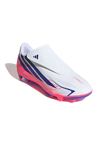 Scarpa da Calcio Bianca Rosa e Blu con Chiusura a Strappo Adidas F50 Hyperfast Club Vel FG