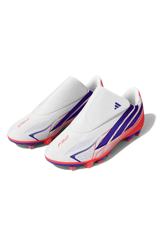 Scarpa da Calcio Bianca Rosa e Blu con Chiusura a Strappo Adidas F50 Hyperfast Club Vel FG