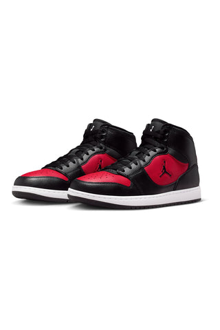 Schwarze und rote Nike Jordan Access Court Mid Sneaker mit mittlerem Schaft