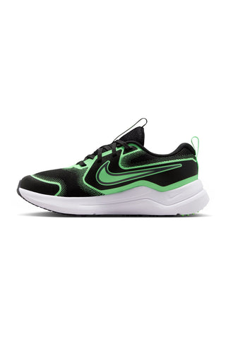 Schwarze und grüne Nike Cosmic Runner Sneaker