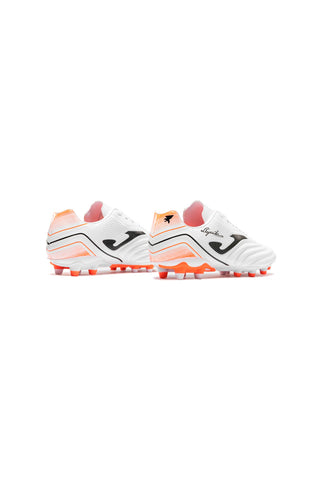 Scarpe da calcio bianche con dettagli neri e arancioni Joma AGUW2632FG