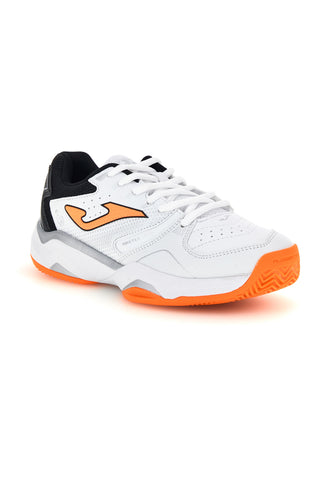 Scarpe tennis e padel bianche con dettagli arancione fluo Joma JMATW2602C