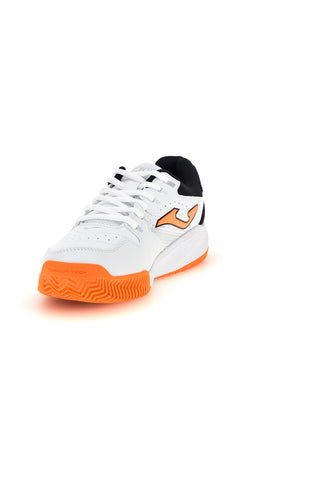 Scarpe tennis e padel bianche con dettagli arancione fluo Joma JMATW2602C