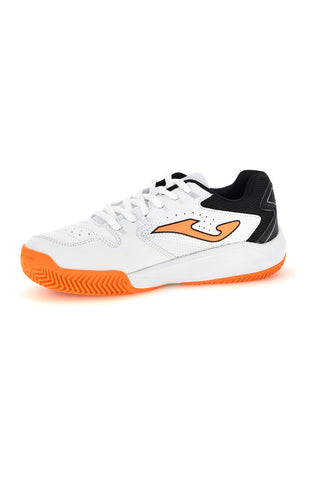 Scarpe tennis e padel bianche con dettagli arancione fluo Joma JMATW2602C