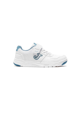 Sneakers bianche con dettagli azzurri e chiusura a strappo Joma WHARW2605