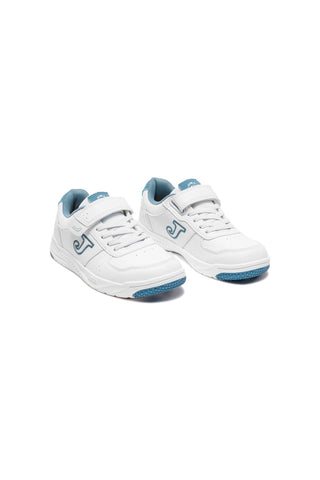 Sneakers bianche con dettagli azzurri e chiusura a strappo Joma WHARW2605