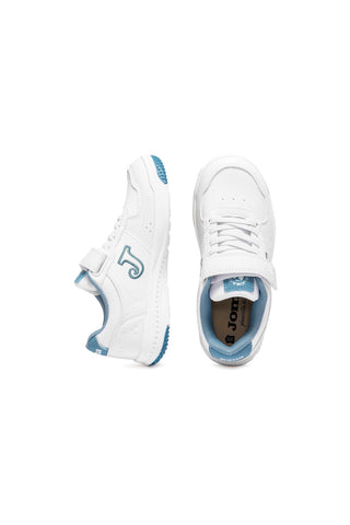Sneakers bianche con dettagli azzurri e chiusura a strappo Joma WHARW2605