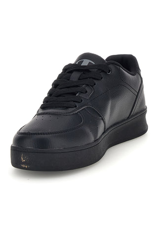 Schwarze Low-Top-Sneaker mit seitlichem Logo Champion Newman