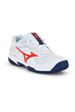 Scarpe da tennis bianche con dettagli rossi e blu Mizuno Break Shot 5 CC