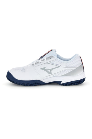Scarpe da tennis bianche con dettagli rossi e blu Mizuno Break Shot 5 CC