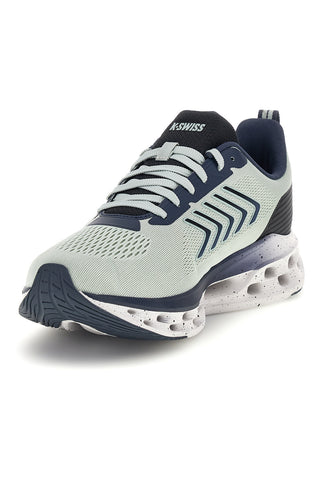 Sneakers grigie e blu in tessuto mesh con suola ammortizzata K-swiss Melrose Tubes Lite
